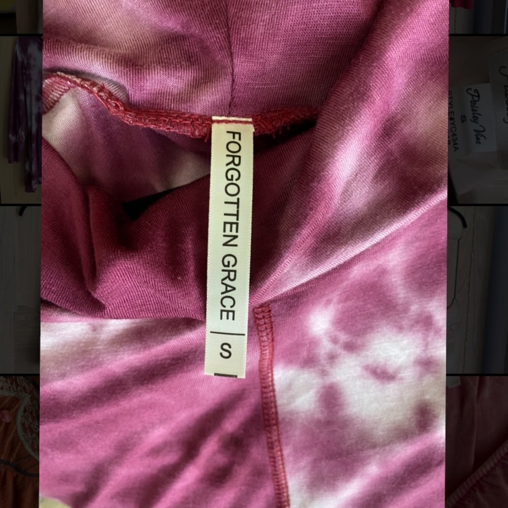 Purple tie dye cowl neck lightweight sweater - Picture 2 of 2